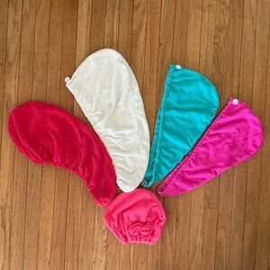 VGUC Lot of 5 Colorful Terry Hair Towels